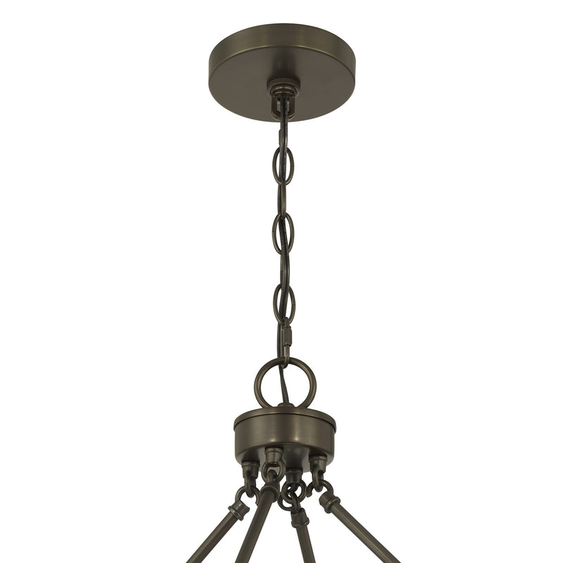 Savoy House Tucker 26in 4-Light Pendant | Soft Modern Mediterranean Bronze and White Pleated Fabric | Dining Room & Living Room | 26 in | Model 7-1999-4-15