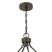 Savoy House Tucker 26in 4-Light Pendant | Soft Modern Mediterranean Bronze and White Pleated Fabric | Dining Room & Living Room | 26 in | Model 7-1999-4-15