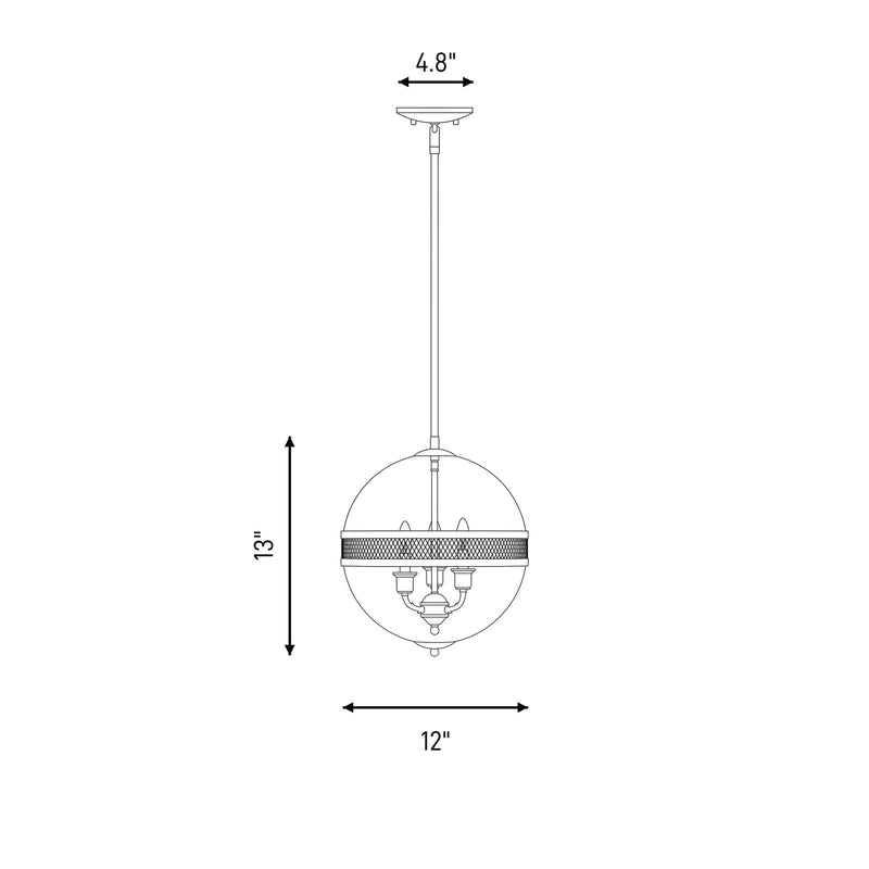 Savoy House Stirling 3-Light Pendant, Warm Brass