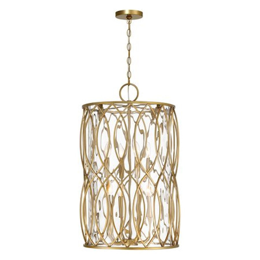 Savoy House Snowden 8 Light Pendant, Burnished Brass/Glacier - 7-2004-8-171