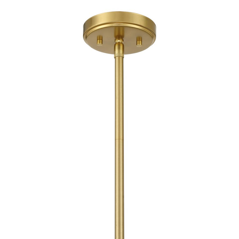 Savoy House Pastis 1 Light Pendant, Warm Brass/White
