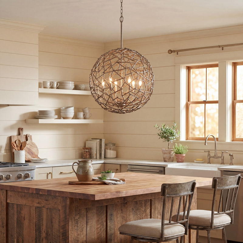 Savoy House Hendren 6-Light Pendant, Campagne Luxe