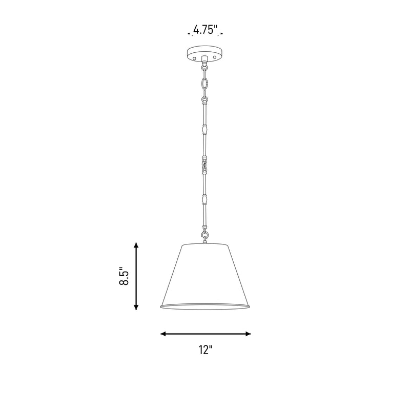 Savoy House Alden 1-Light 8.5" Pendant, Warm Brass