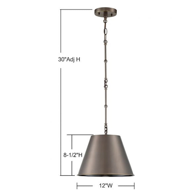 Savoy House Alden 1-Light 8.5" Pendant, Old Bronze