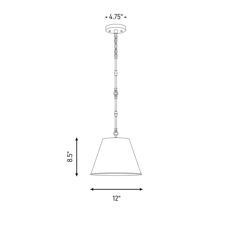Savoy House Alden 1-Light 8.5" Pendant, Matte Black