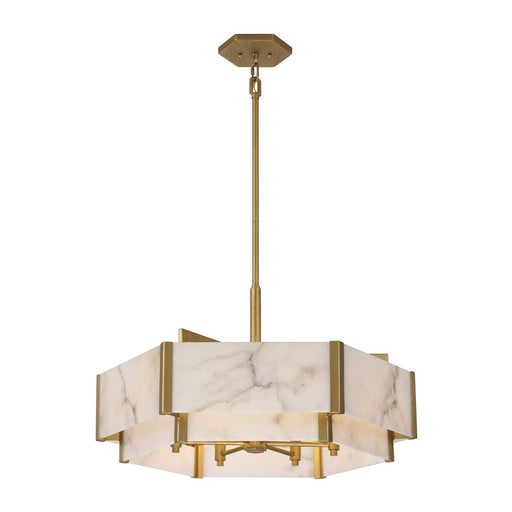 Savoy House Orleans 6 Light Pendant, Distressed Gold