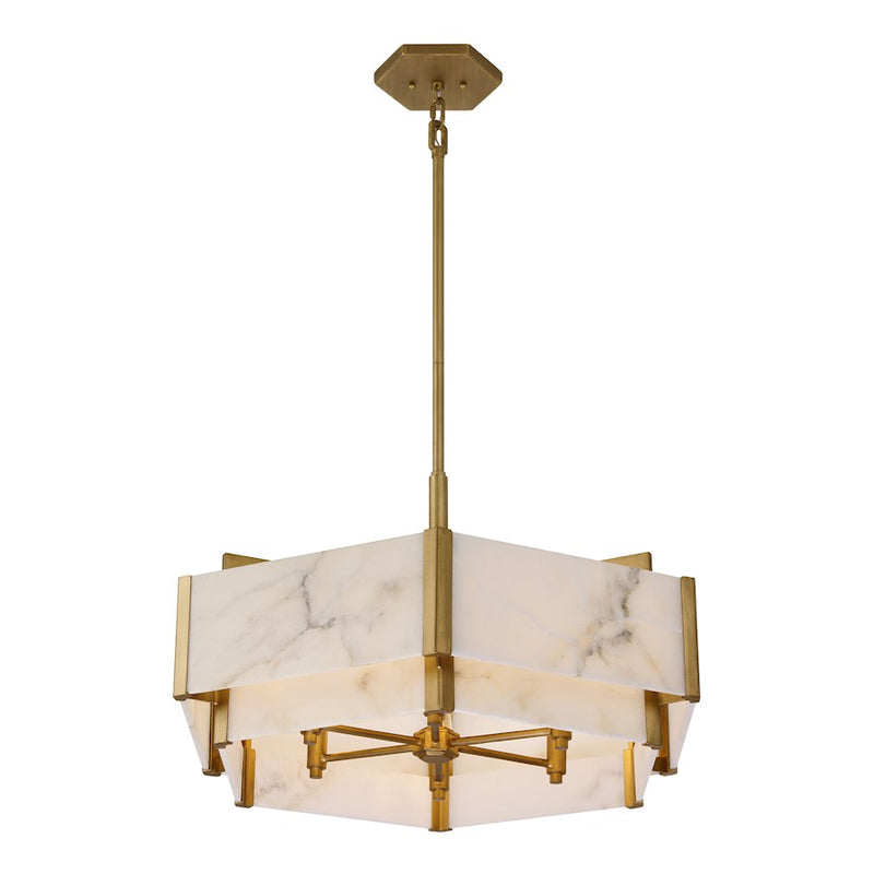 Savoy House Orleans 6 Light Pendant, Distressed Gold