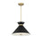 Savoy House Lamar 3-Light Pendant, Matte Black/Warm Brass Accents - 7-2416-3-143