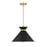 Savoy House Lamar 3-Light Pendant, Matte Black/Warm Brass Accents