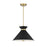 Savoy House Lamar 3-Light Pendant, Matte Black/Warm Brass Accents