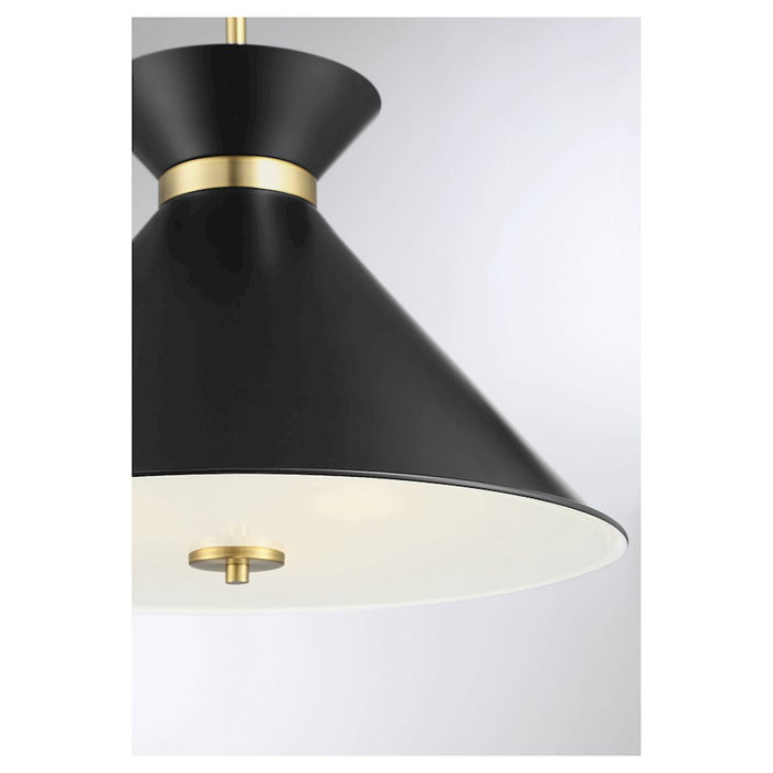 Savoy House Lamar 3-Light Pendant, Matte Black/Warm Brass Accents