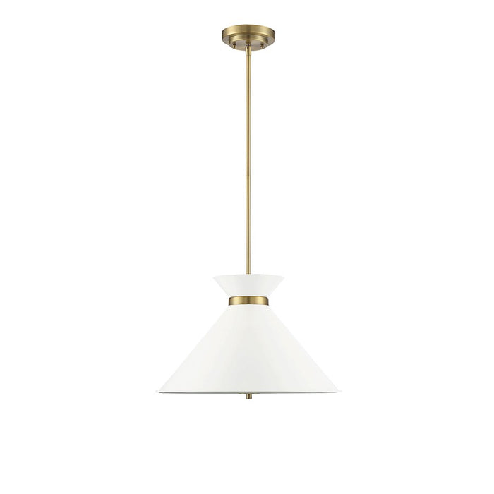 Savoy House Lamar 3-Light Pendant, White/Brass Accents