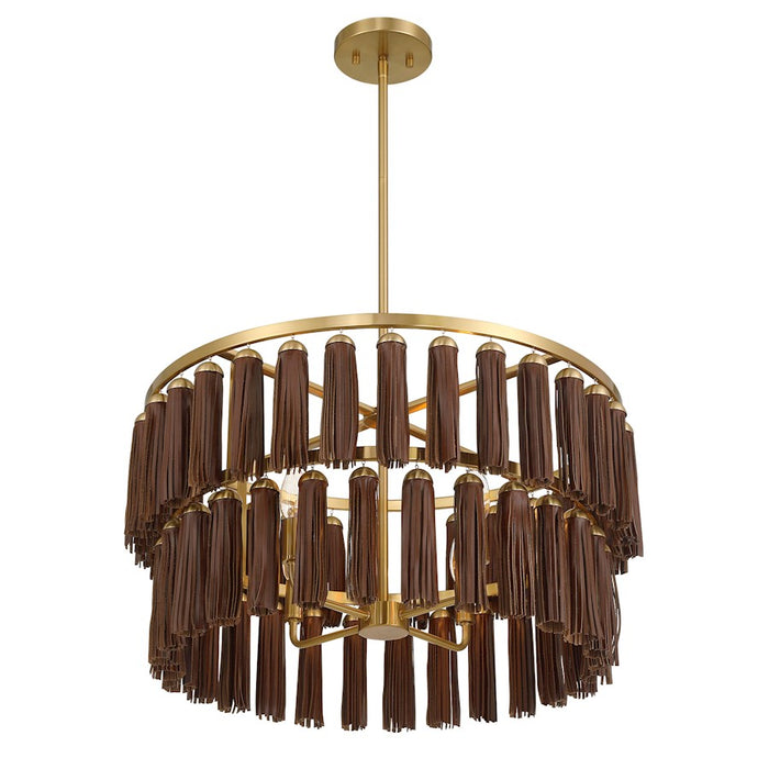 Savoy House Aquitane 4 Light Pendant, Warm Brass