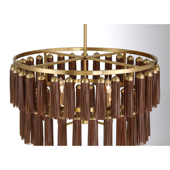 Savoy House Aquitane 4 Light Pendant, Warm Brass