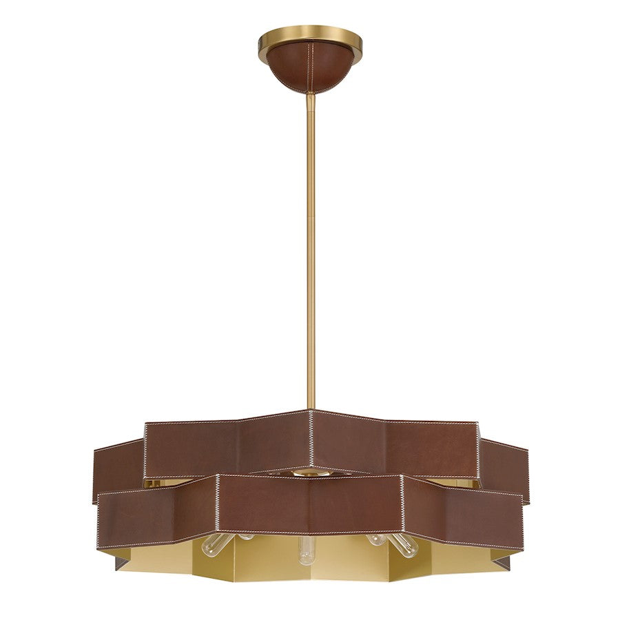 Savoy House Atherton 5 Light Pendant, Warm Brass