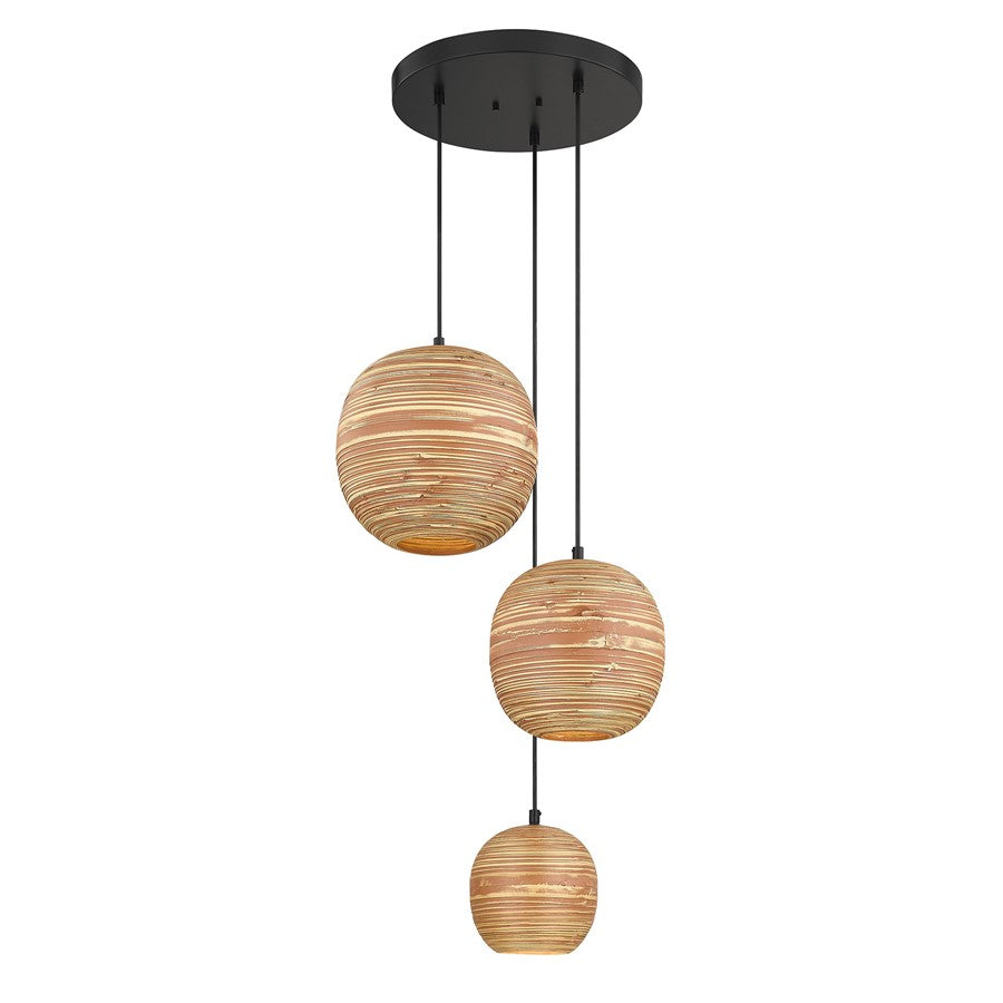 Savoy House Pharr 3 Lt Pendant, Spun, Matte Black - 7-2805-3-89