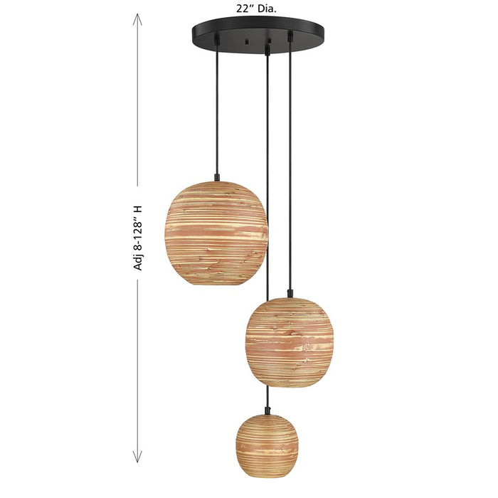 Savoy House Pharr 3 Lt Pendant, Spun, Matte Black