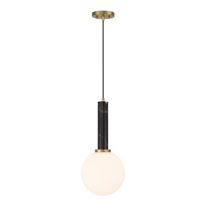 Savoy House Callaway 1-Light Pendant, Black Marble/Warm Brass - 7-2902-1-263