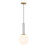 Savoy House Callaway 1 Light Pendant, White Marble/Brass/White - 7-2902-1-264