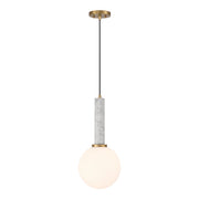 Savoy House Callaway 1-Light Pendant, White Marble/Warm Brass - 7-2902-1-264