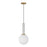 Savoy House Callaway 1 Light Pendant, White Marble/Brass/White