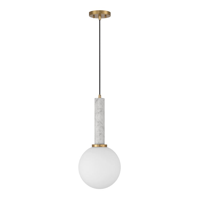 Savoy House Callaway 1 Light Pendant, White Marble/Brass/White