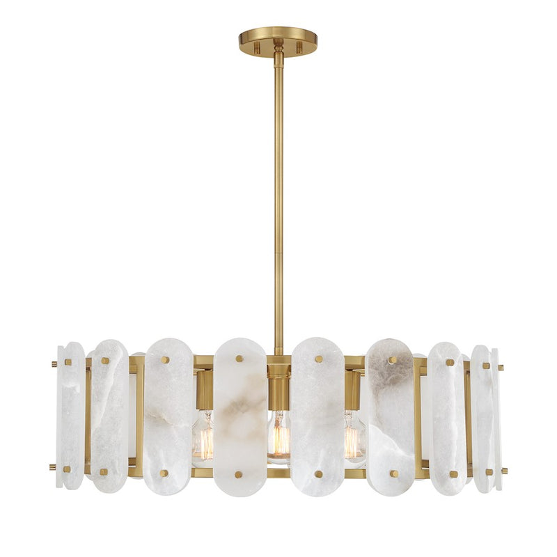 Savoy House Antolini 5 Light Pendant, Warm Brass