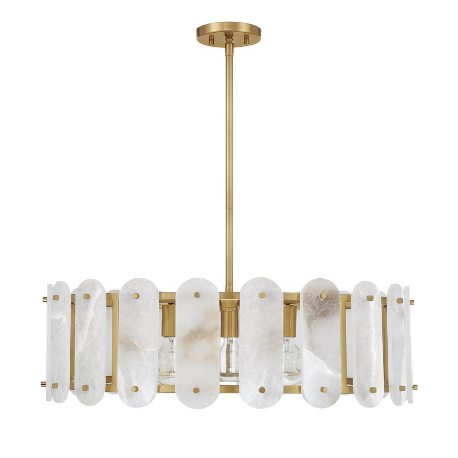 Savoy House Antolini 5 Light Pendant, Warm Brass