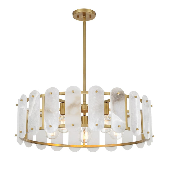 Savoy House Antolini 5 Light Pendant, Warm Brass