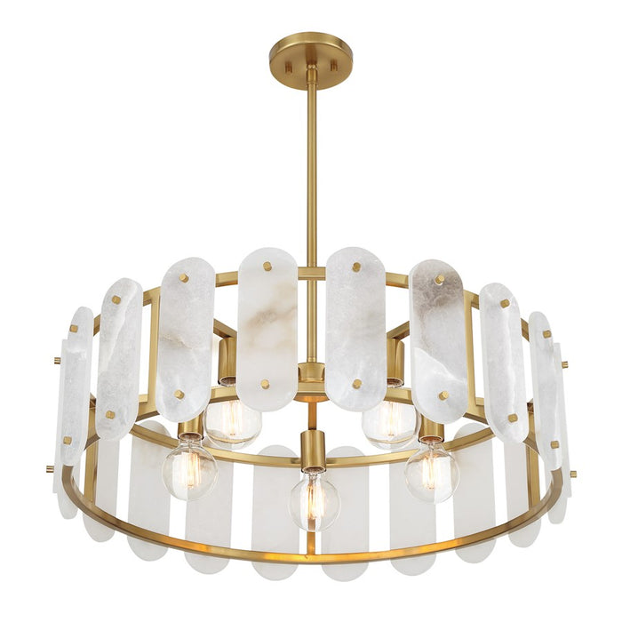 Savoy House Antolini 5 Light Pendant, Warm Brass