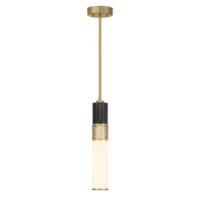 Savoy House Farrell 1 Lt Pendant, White Opal, Warm Brass - 7-2916-1-322