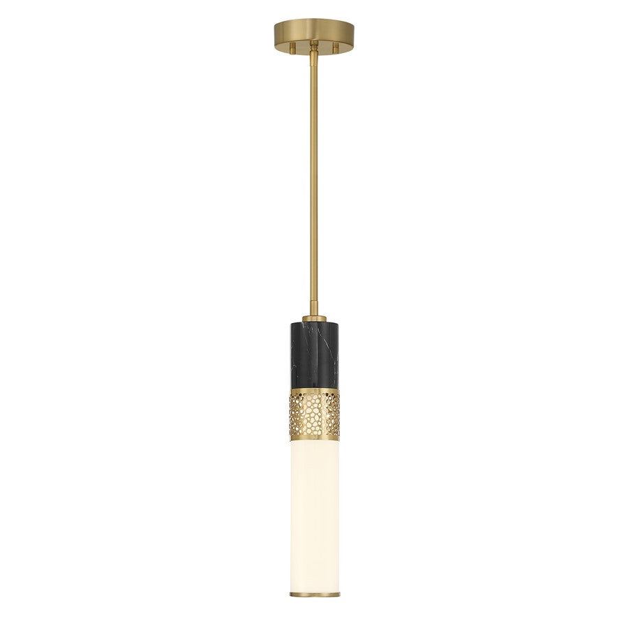 Savoy House Farrell 1 Lt Pendant, White Opal, Warm Brass - 7-2916-1-322