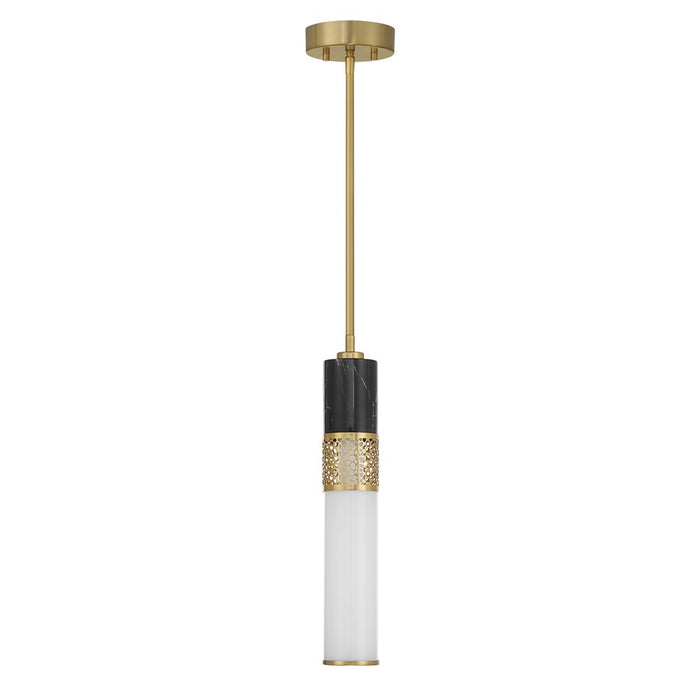 Savoy House Farrell 1 Lt Pendant, White Opal, Warm Brass