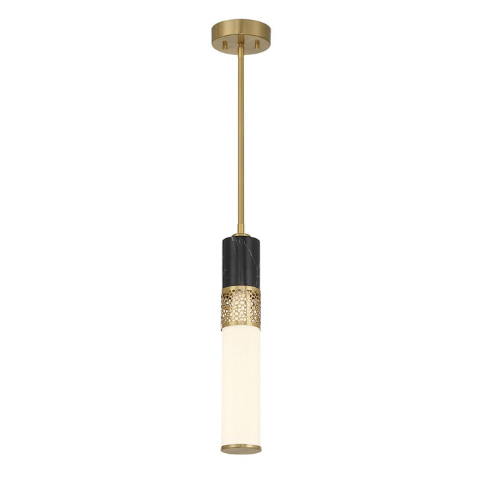 Savoy House Farrell 1 Lt Pendant, White Opal, Warm Brass