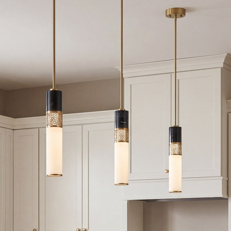 Savoy House Farrell 1 Lt Pendant, White Opal, Warm Brass