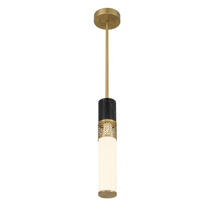 Savoy House Farrell 1 Lt Pendant, White Opal, Warm Brass