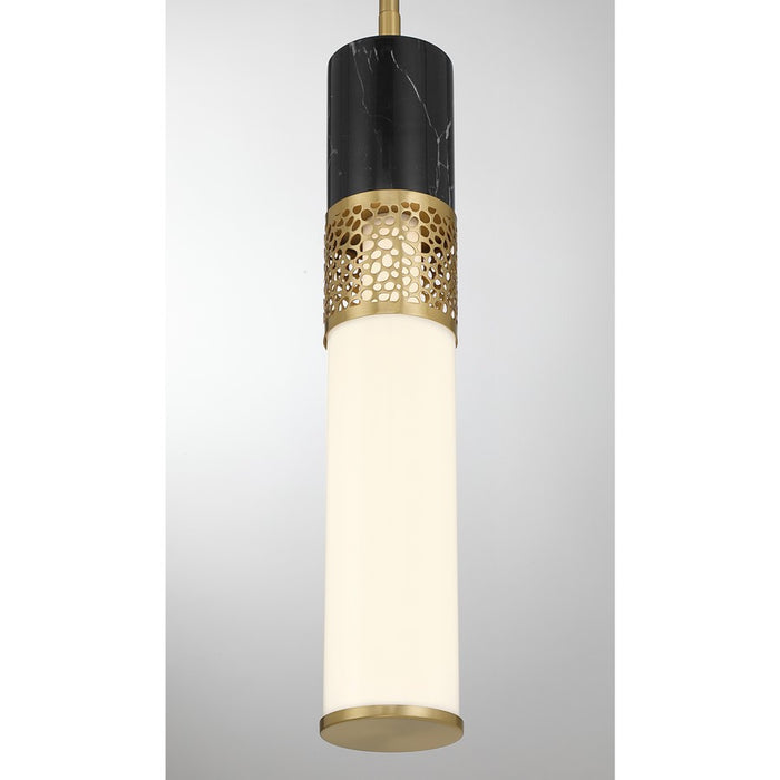 Savoy House Farrell 1 Lt Pendant, White Opal, Warm Brass