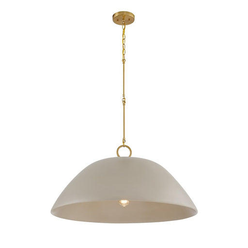 Savoy House Alta 1 Light Pendant, Concrete and Brass