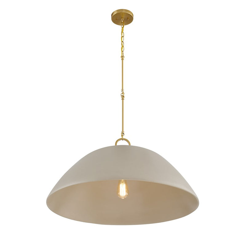 Savoy House Alta 1 Light Pendant, Concrete and Brass
