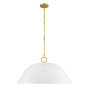 Savoy House Alta 1 Light Pendant, White Bisque and Brass - 7-2918-1-157