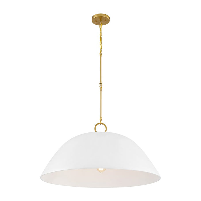 Savoy House Alta 1 Light Pendant, White Bisque and Brass