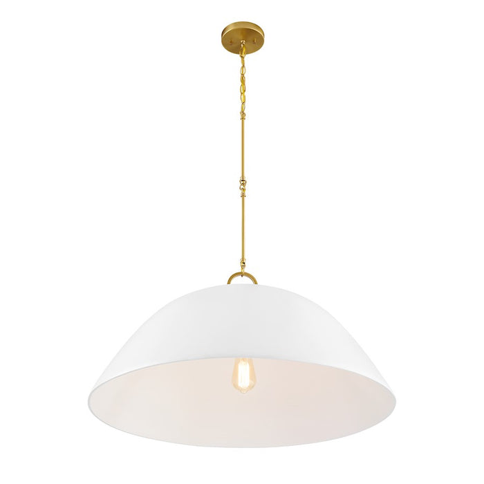 Savoy House Alta 1 Light Pendant, White Bisque and Brass