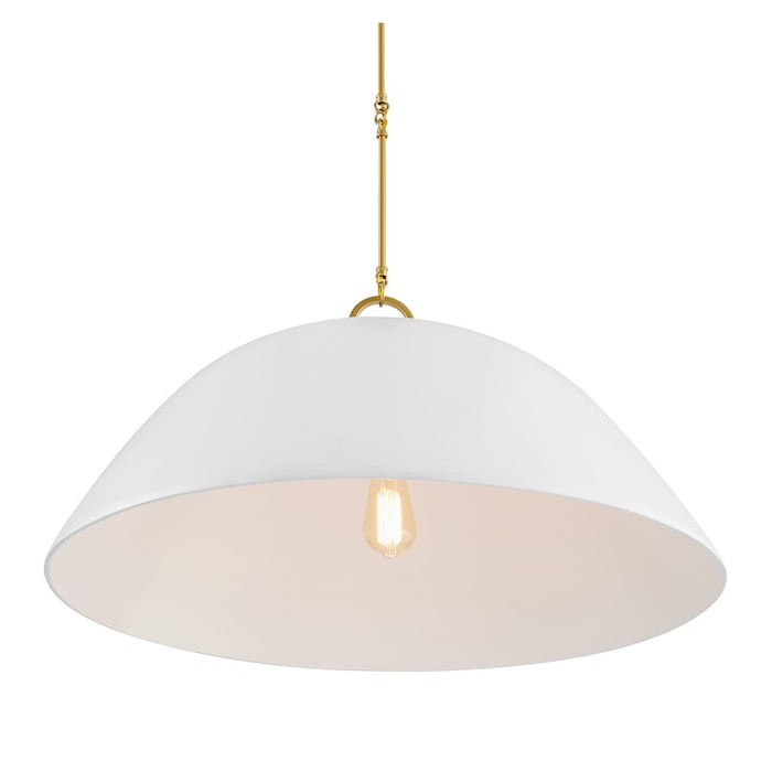 Savoy House Alta 1 Light Pendant, White Bisque and Brass