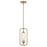 Savoy Essentials Holton 1Lt Mini-Pendant, Warm Brass/Clear Ribbed - 7-3022-1-322