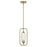 Savoy Essentials Holton 1Lt Mini-Pendant, Warm Brass/Clear Ribbed