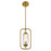 Savoy Essentials Holton 1Lt Mini-Pendant, Warm Brass/Clear Ribbed