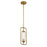Savoy Essentials Holton 1Lt Mini-Pendant, Warm Brass/Clear Ribbed