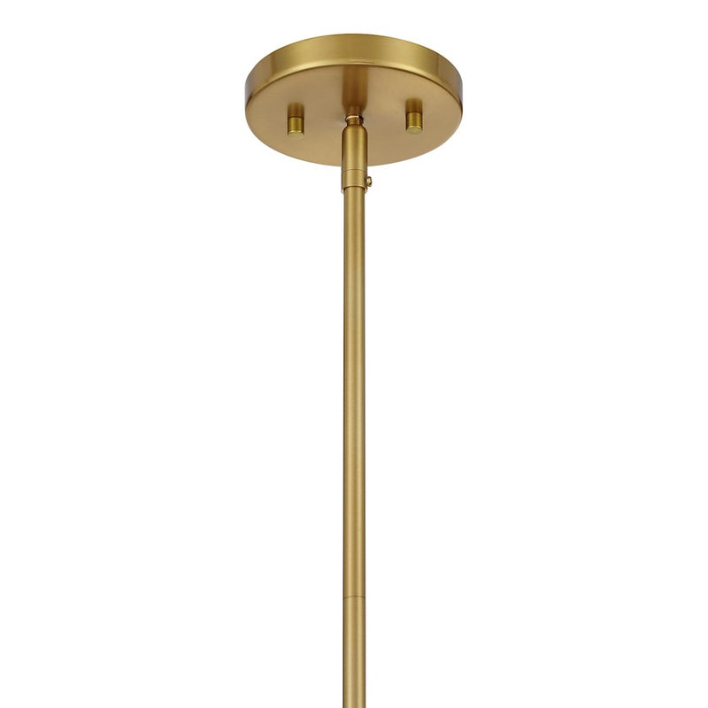 Savoy Essentials Holton 1Lt Mini-Pendant, Warm Brass/Clear Ribbed