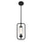 Savoy Essentials Holton 1Lt Mini-Pendant, Matte Black/Clear Ribbed
