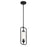 Savoy Essentials Holton 1Lt Mini-Pendant, Matte Black/Clear Ribbed
